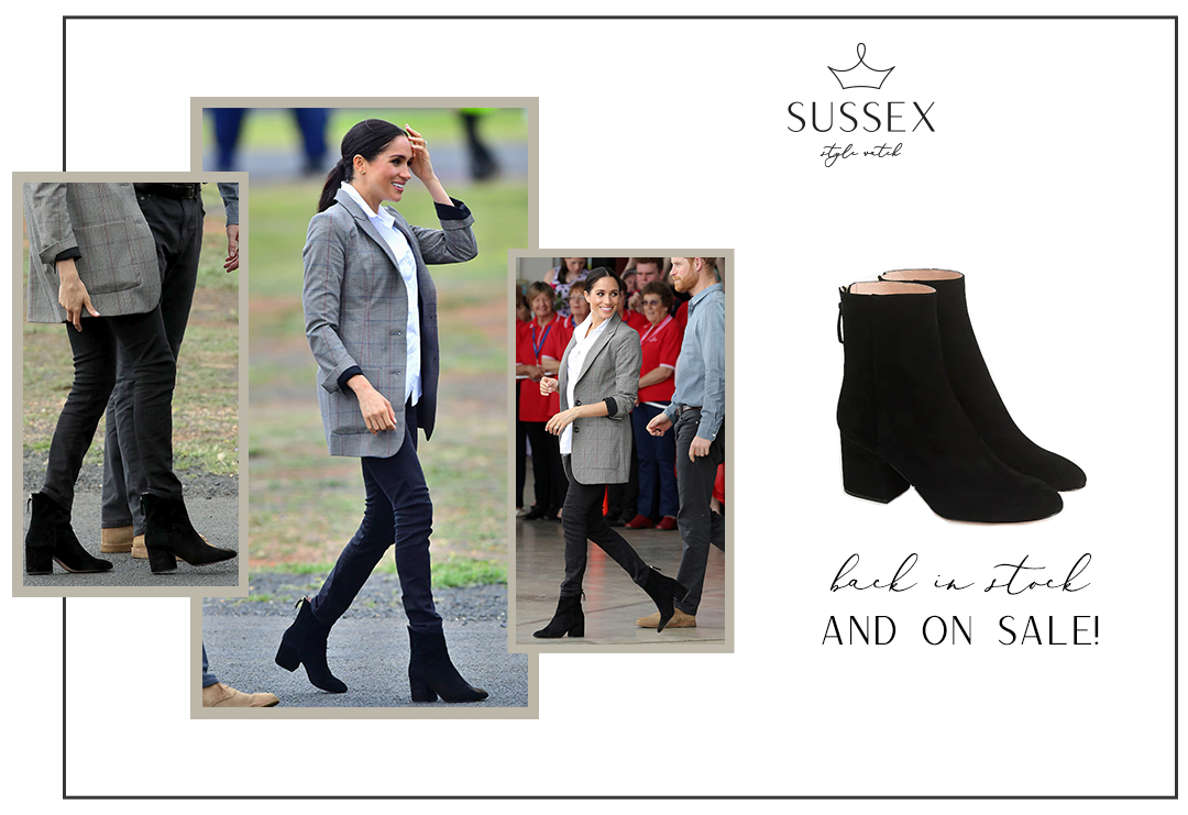 MEGHAN'S BLACK SUEDE BOOTS ARE BACK IN 